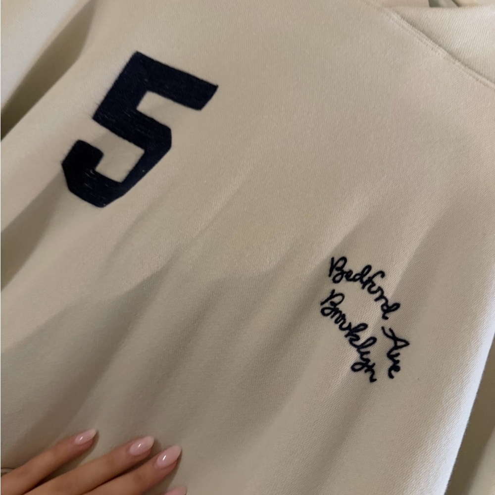 Embroidered Cream Patchwork Sweatshirt - image 3